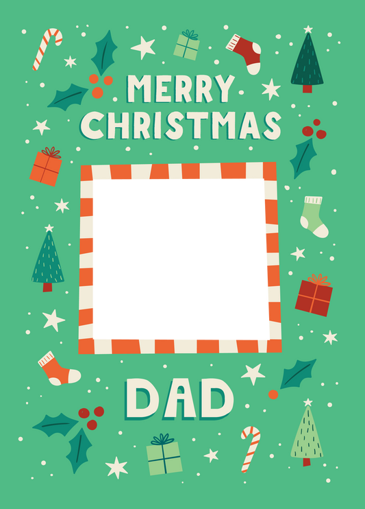 Dad Xmas Icons Photo Upload Card