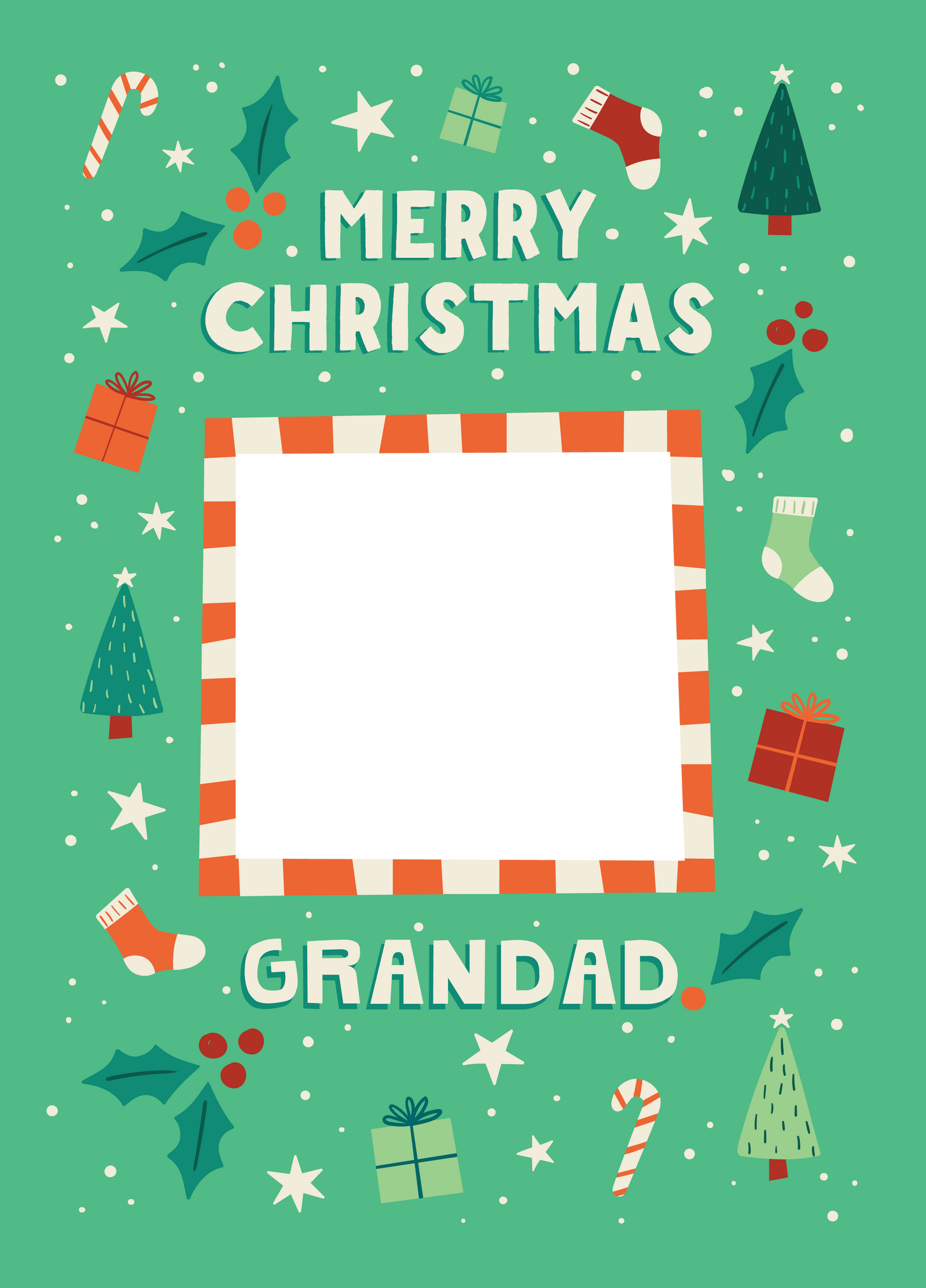 Grandad Xmas Icons Photo Upload Card