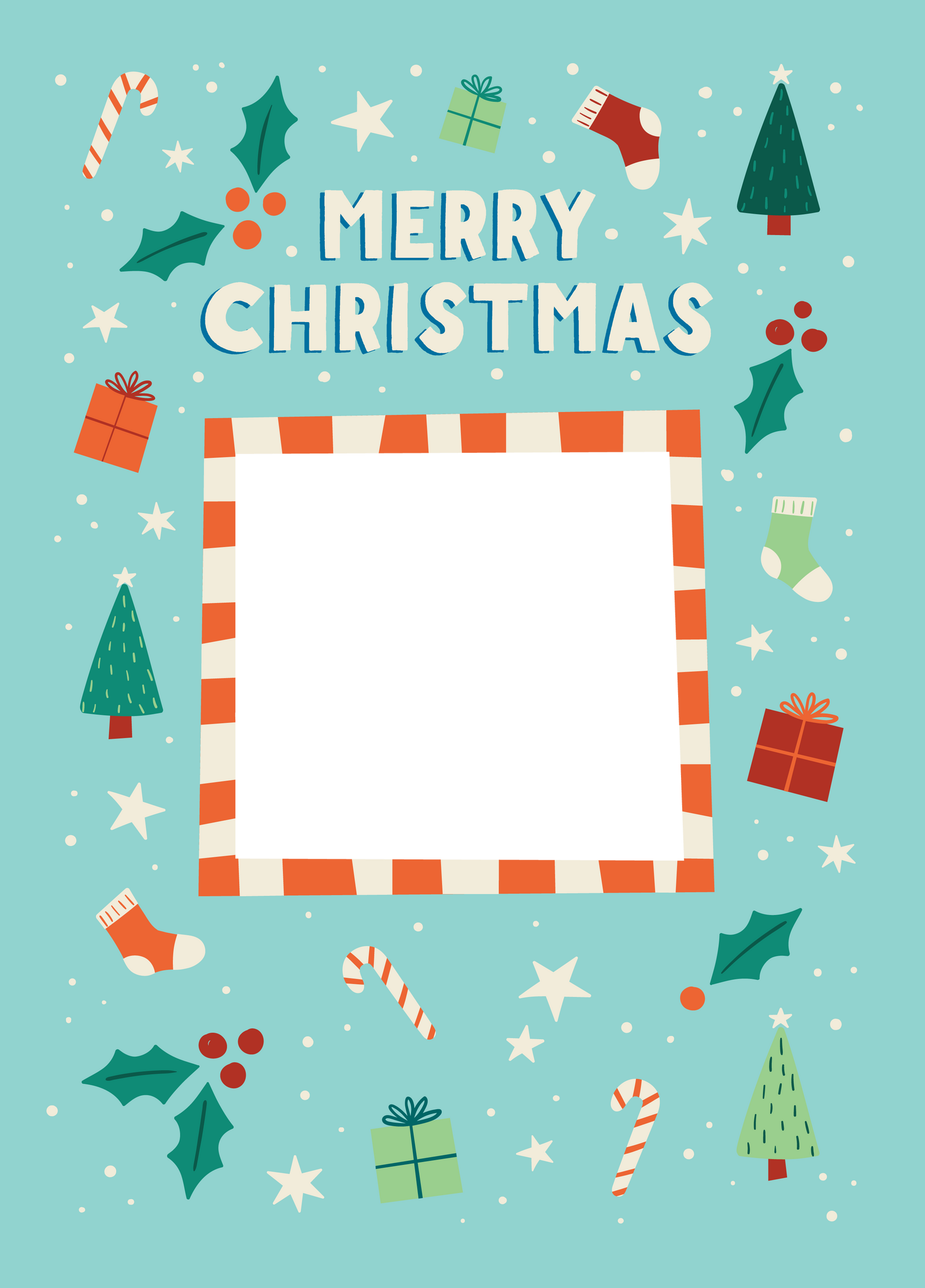 Fun Xmas Icons Photo Upload Card