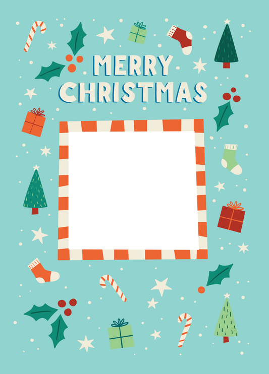 Fun Xmas Icons Photo Upload Card