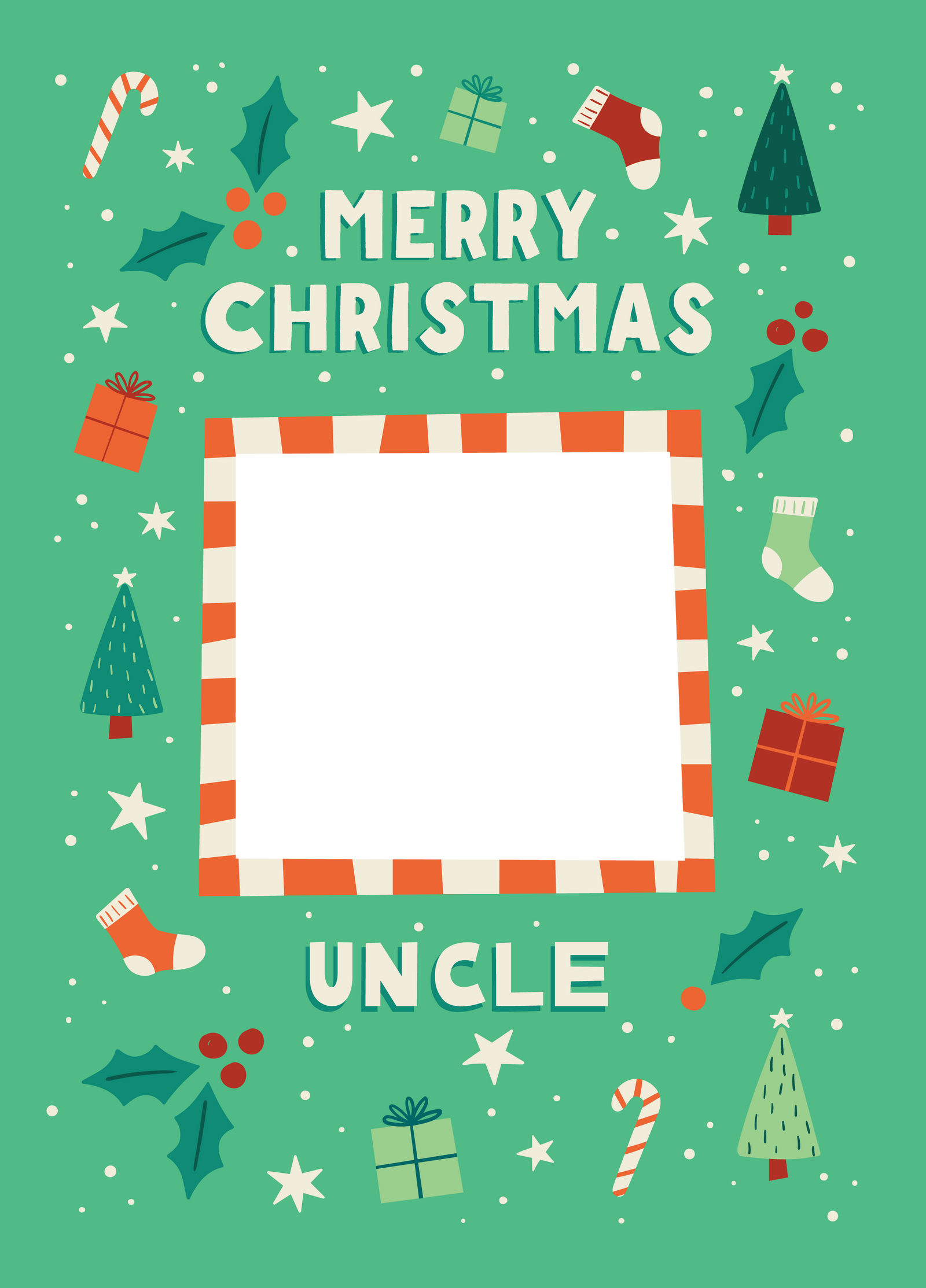 Uncle Xmas Icons Photo Upload Card