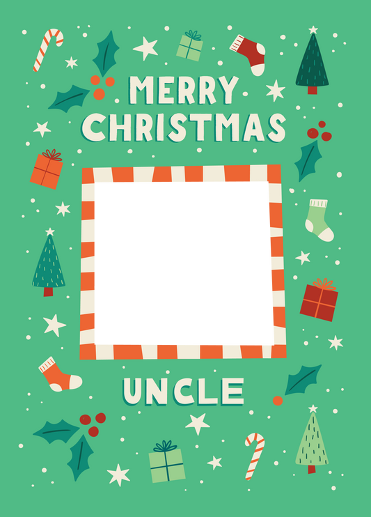 Uncle Xmas Icons Photo Upload Card