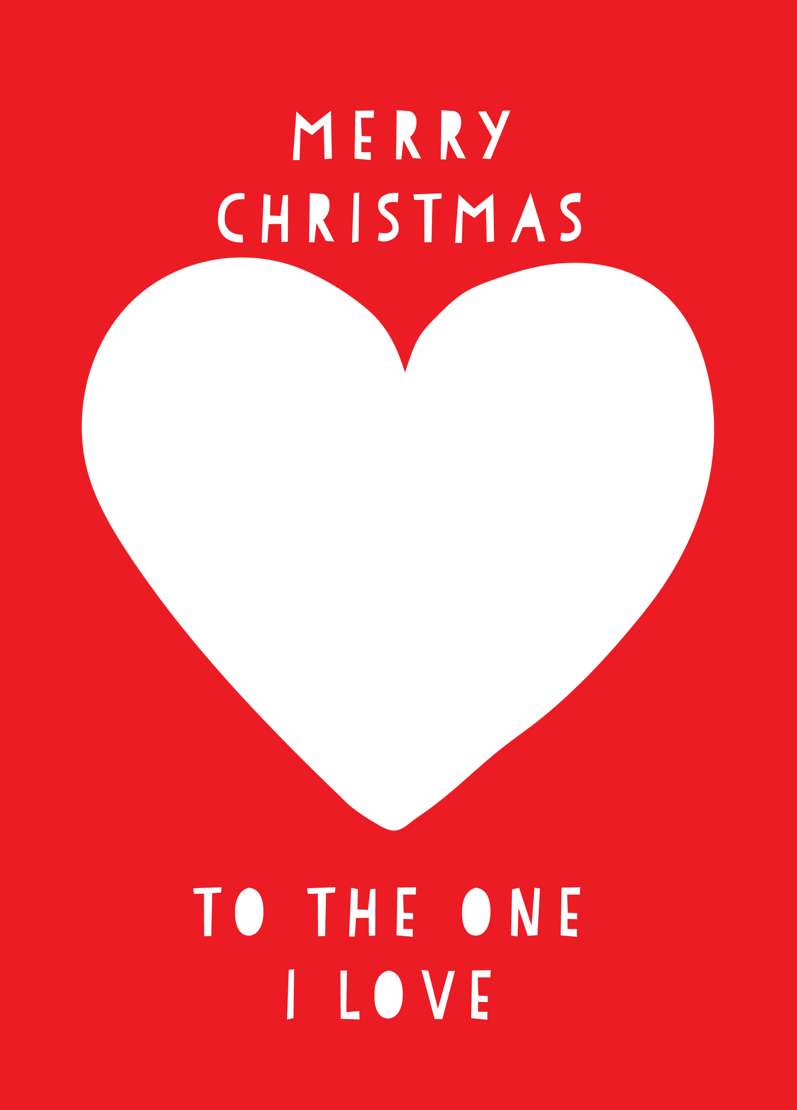 One I Love Heart Xmas Photo Upload Card