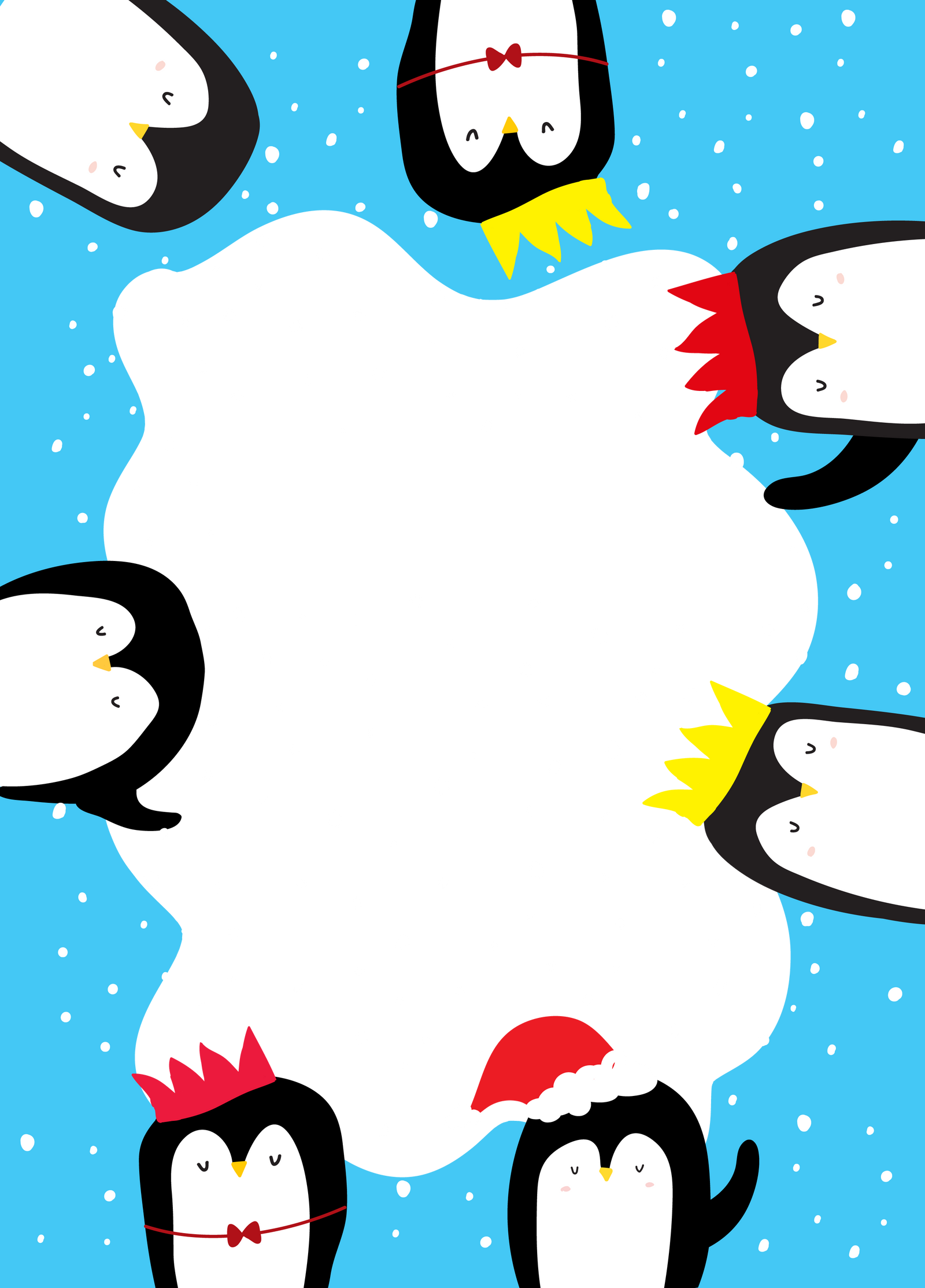 Snowy Penguins Xmas Photo Upload Card
