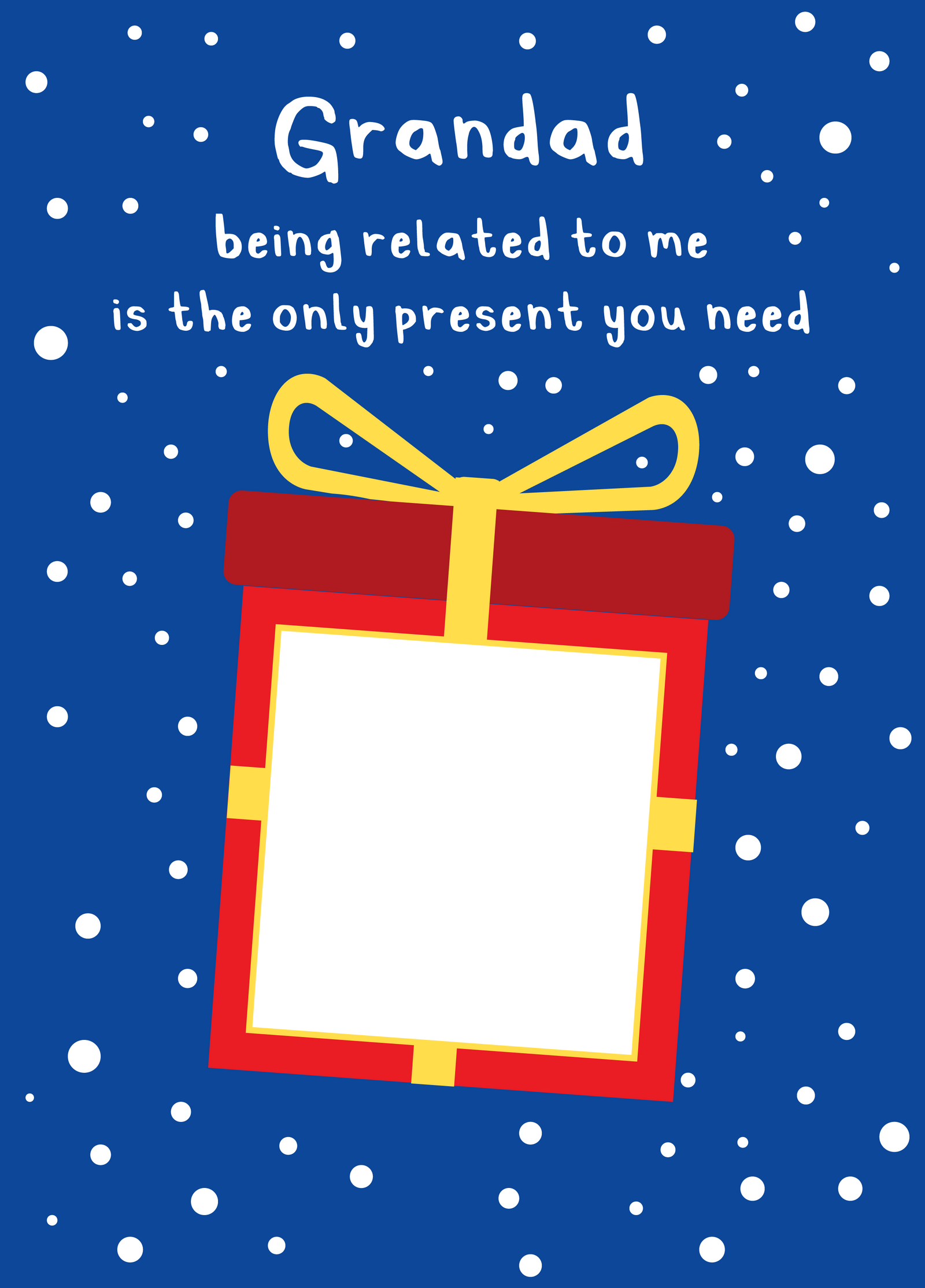 Grandad Xmas Present Photo Upload Card