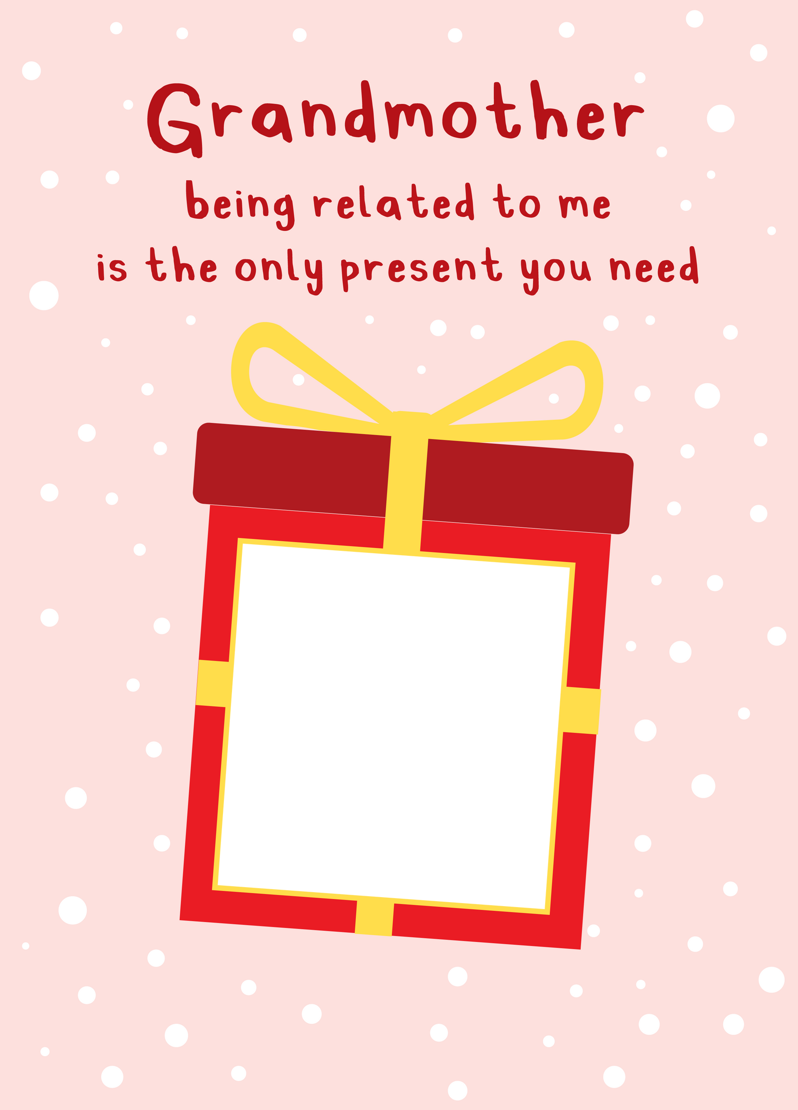 Grandmother Xmas Present Photo Upload Card