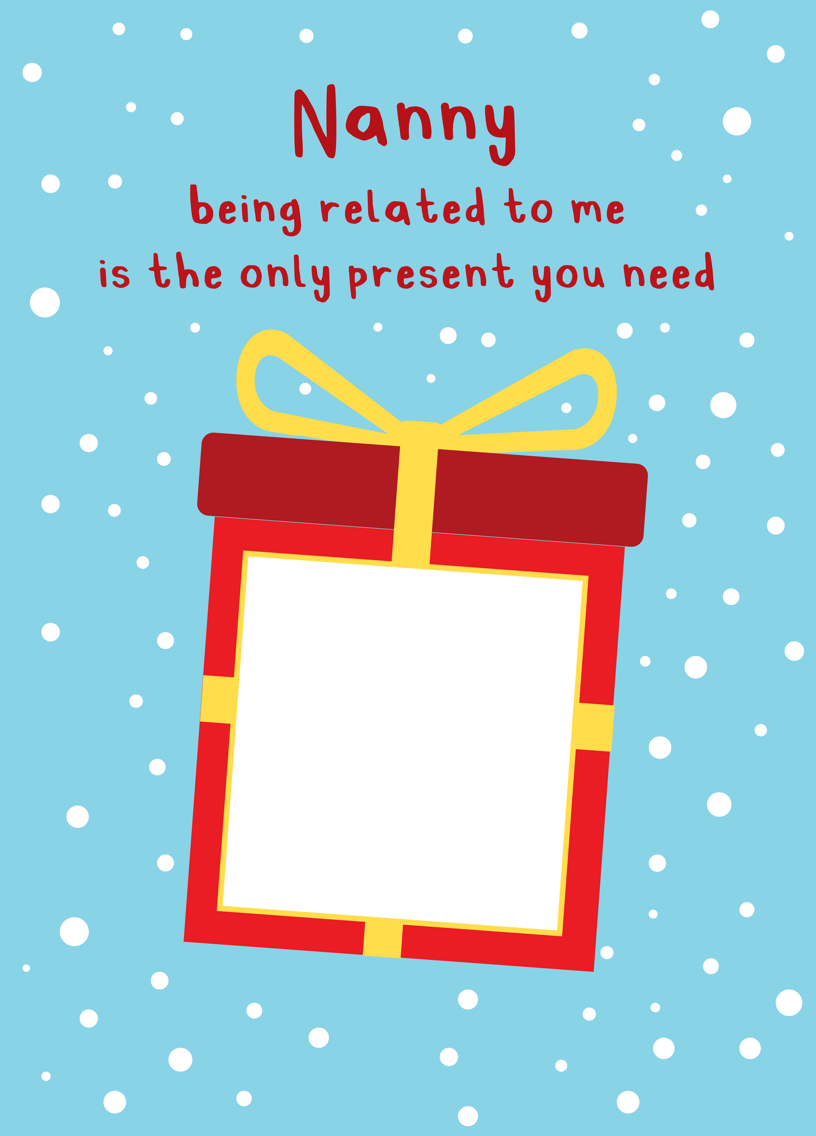 Nanny Xmas Present Photo Upload Card