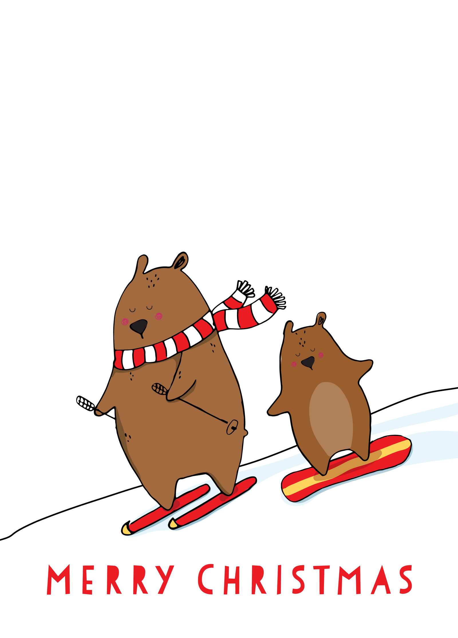 Snowy Bears Xmas Photo Upload Card