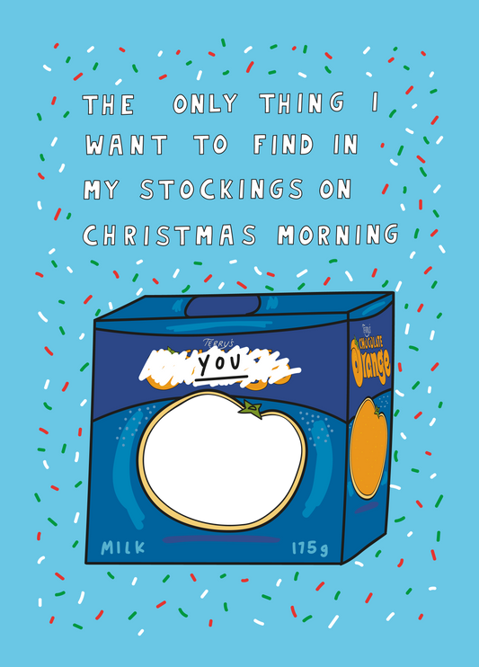 Chocolate Orange Xmas Photo Upload Card