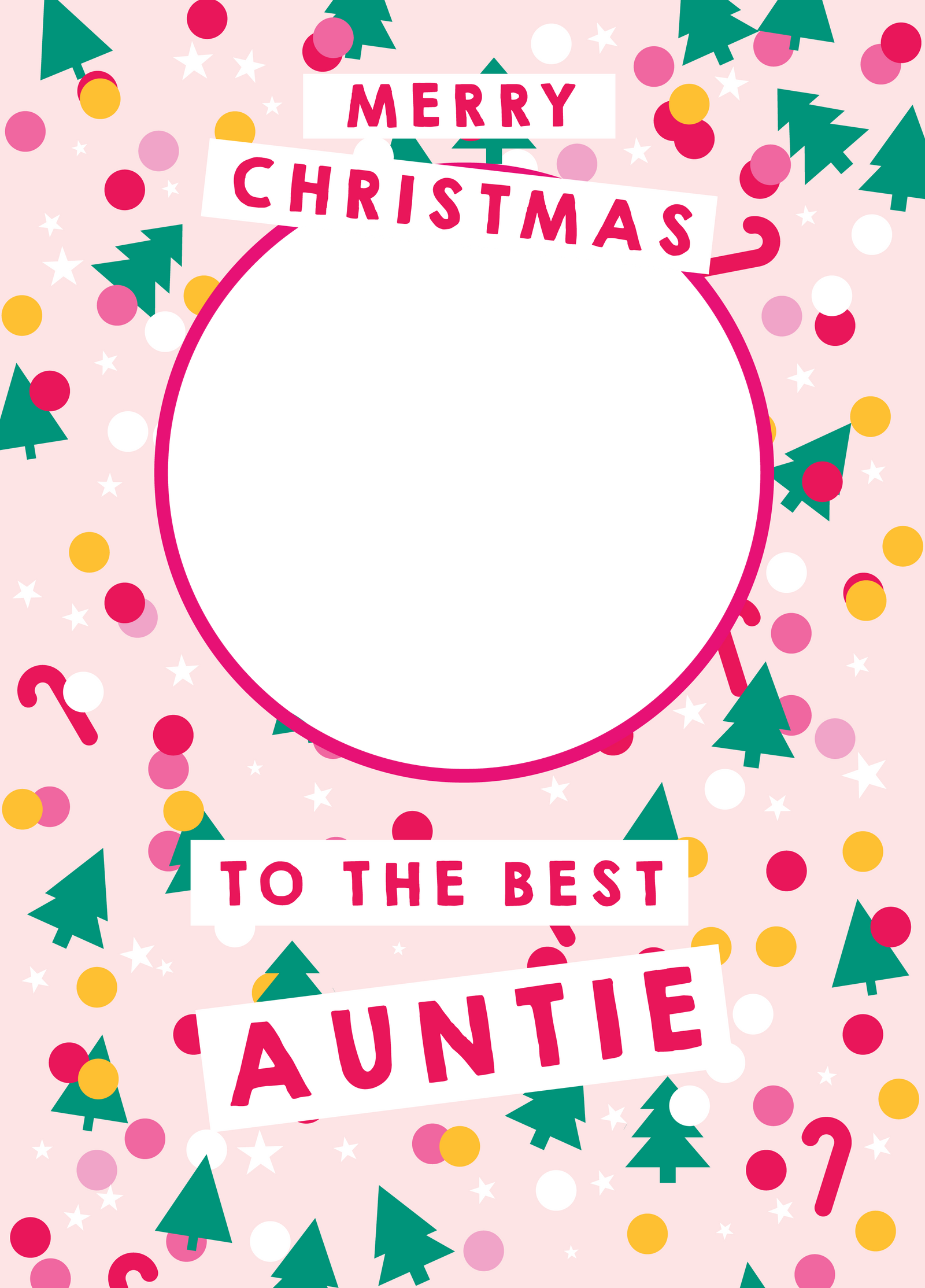 Auntie Christmas Confetti Photo Upload Card