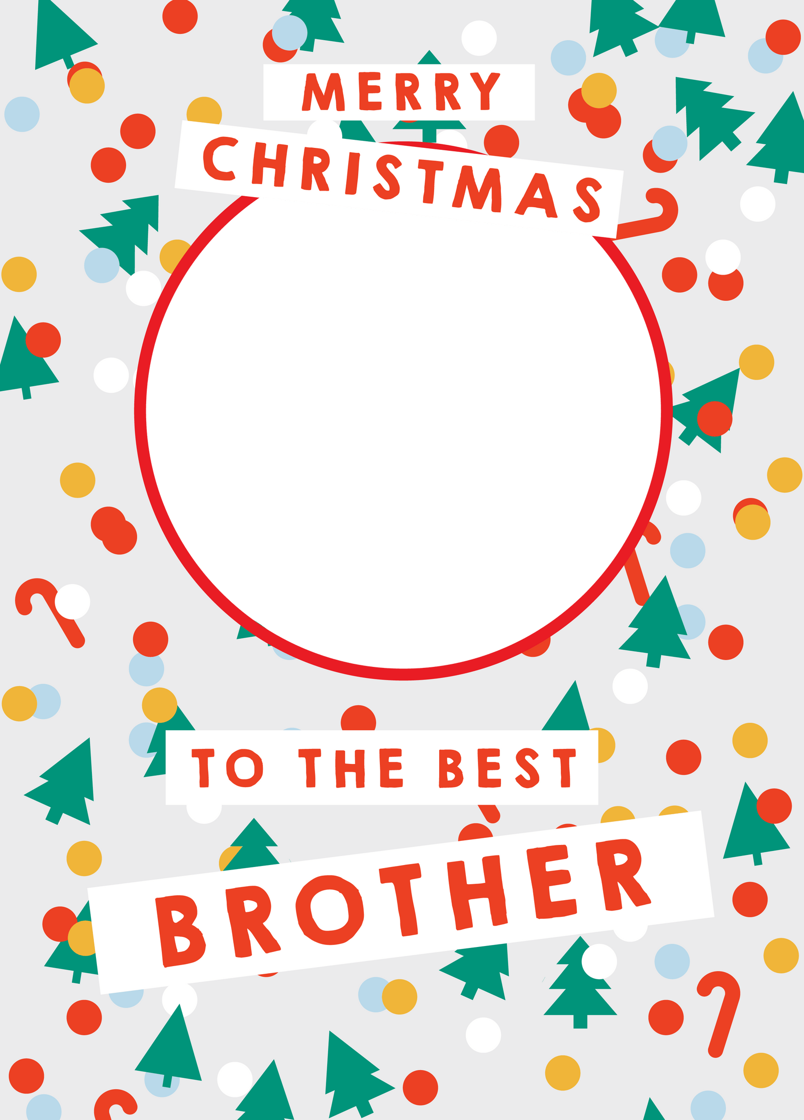 Brother Christmas Confetti Photo Upload Card