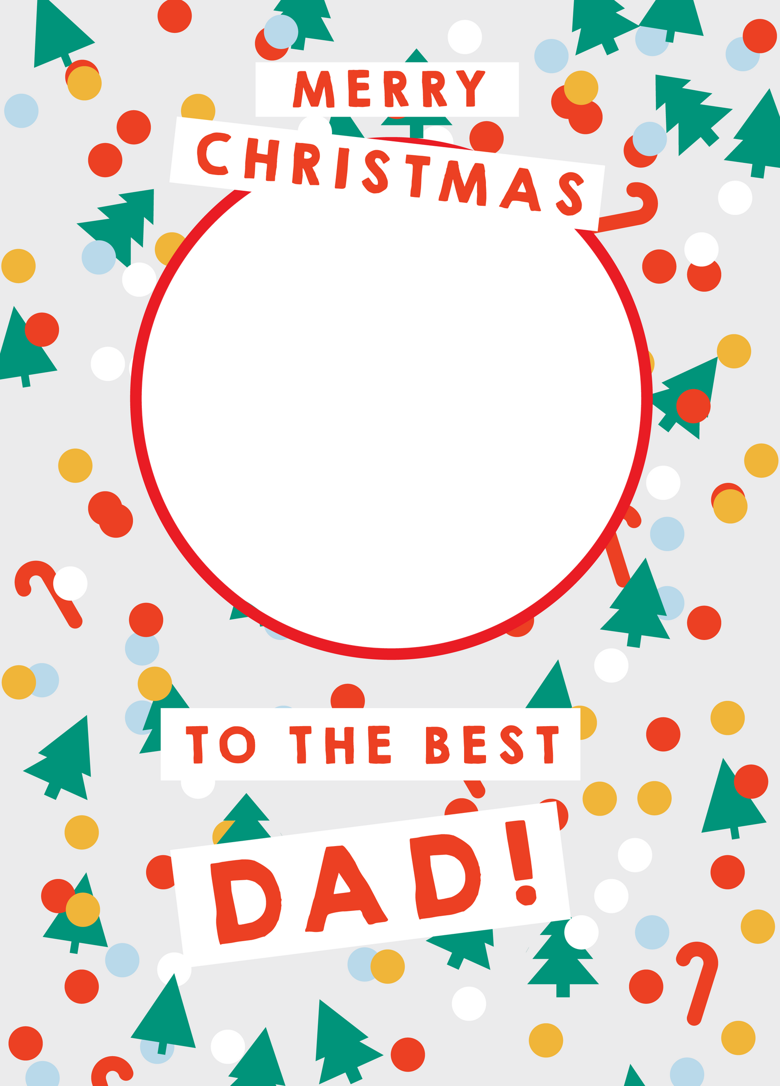 Dad Christmas Confetti Photo Upload Card