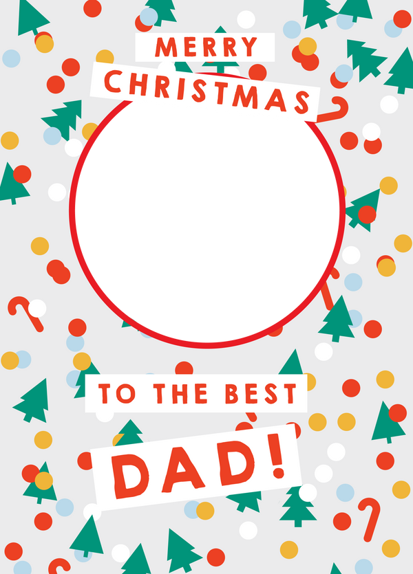 Dad Christmas Confetti Photo Upload Card