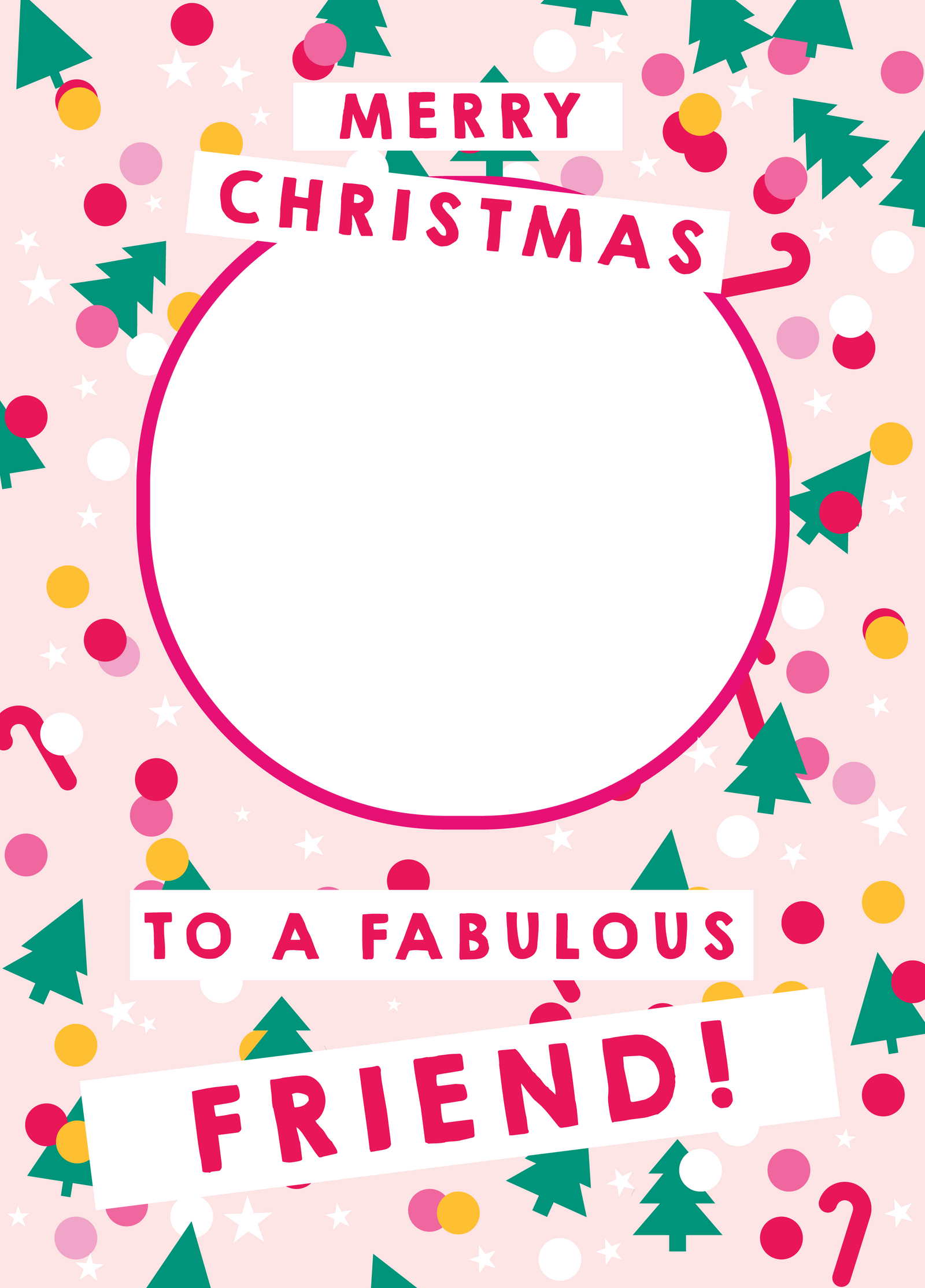 Friend Christmas Confetti Photo Upload Card