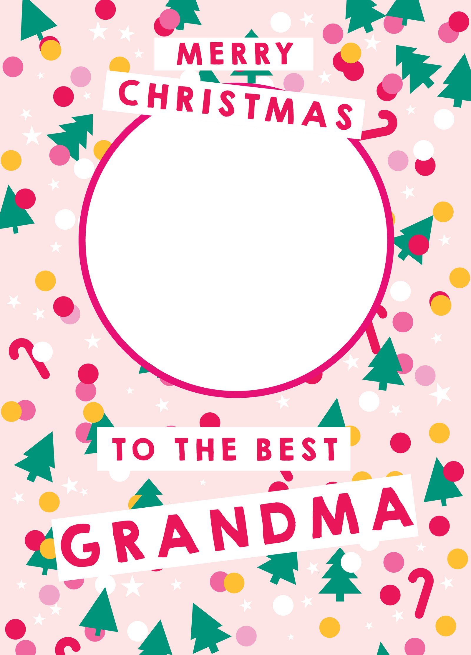 Grandma Christmas Confetti Photo Upload Card