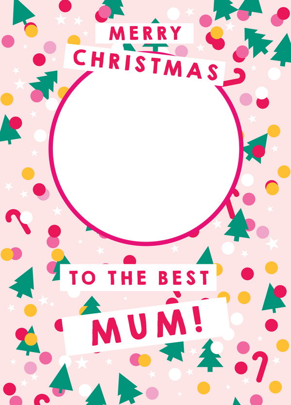 Mum Christmas Confetti Photo Upload Card
