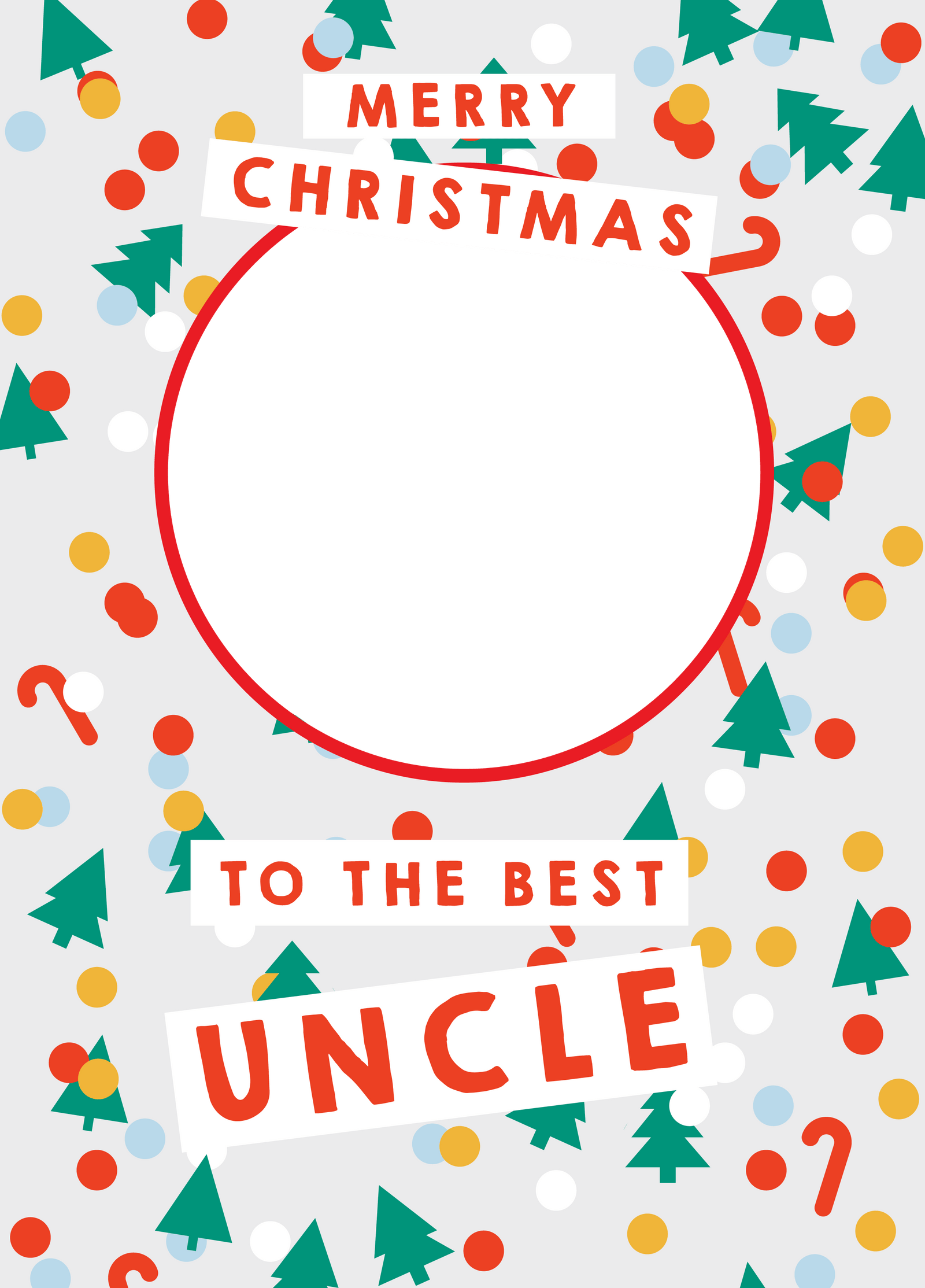 Uncle Christmas Confetti Photo Upload Card