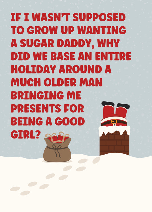 Funny Sugar Daddy Christmas Card For Spouse Or Partner