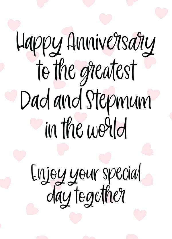 Anniversary: Greatest Dad And Stepmum In The World Card