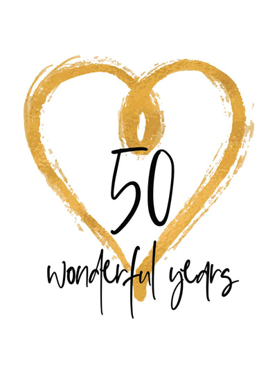 Golden 50th Anniversary Card