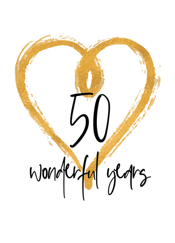 Golden 50th Anniversary Card