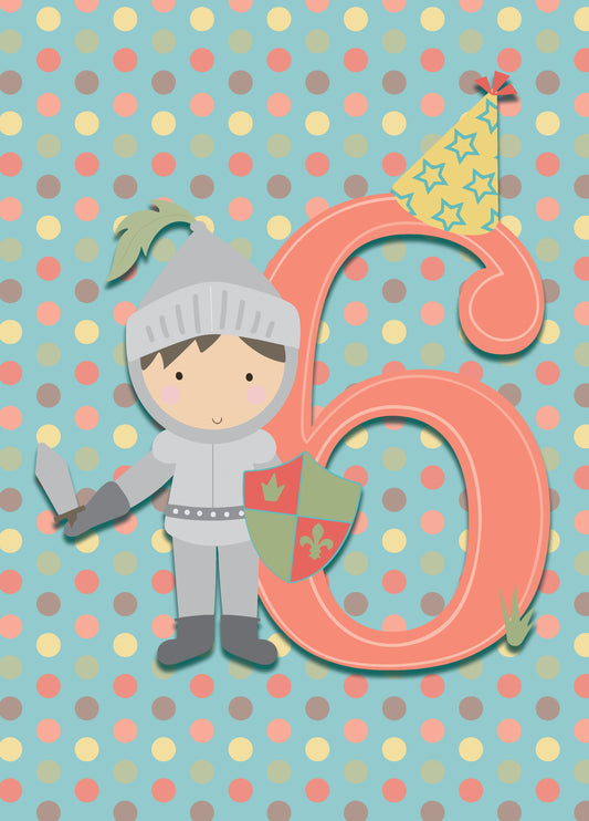 6th Birthday Knight Card