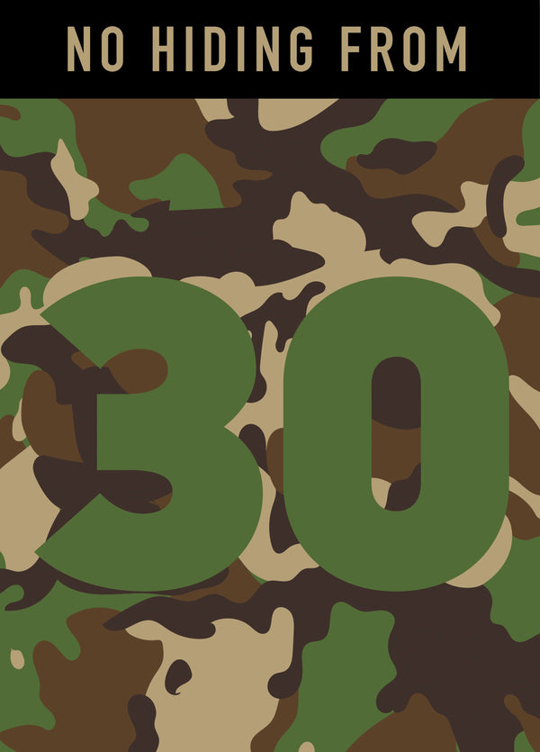 No Hiding From Turning 30 Card