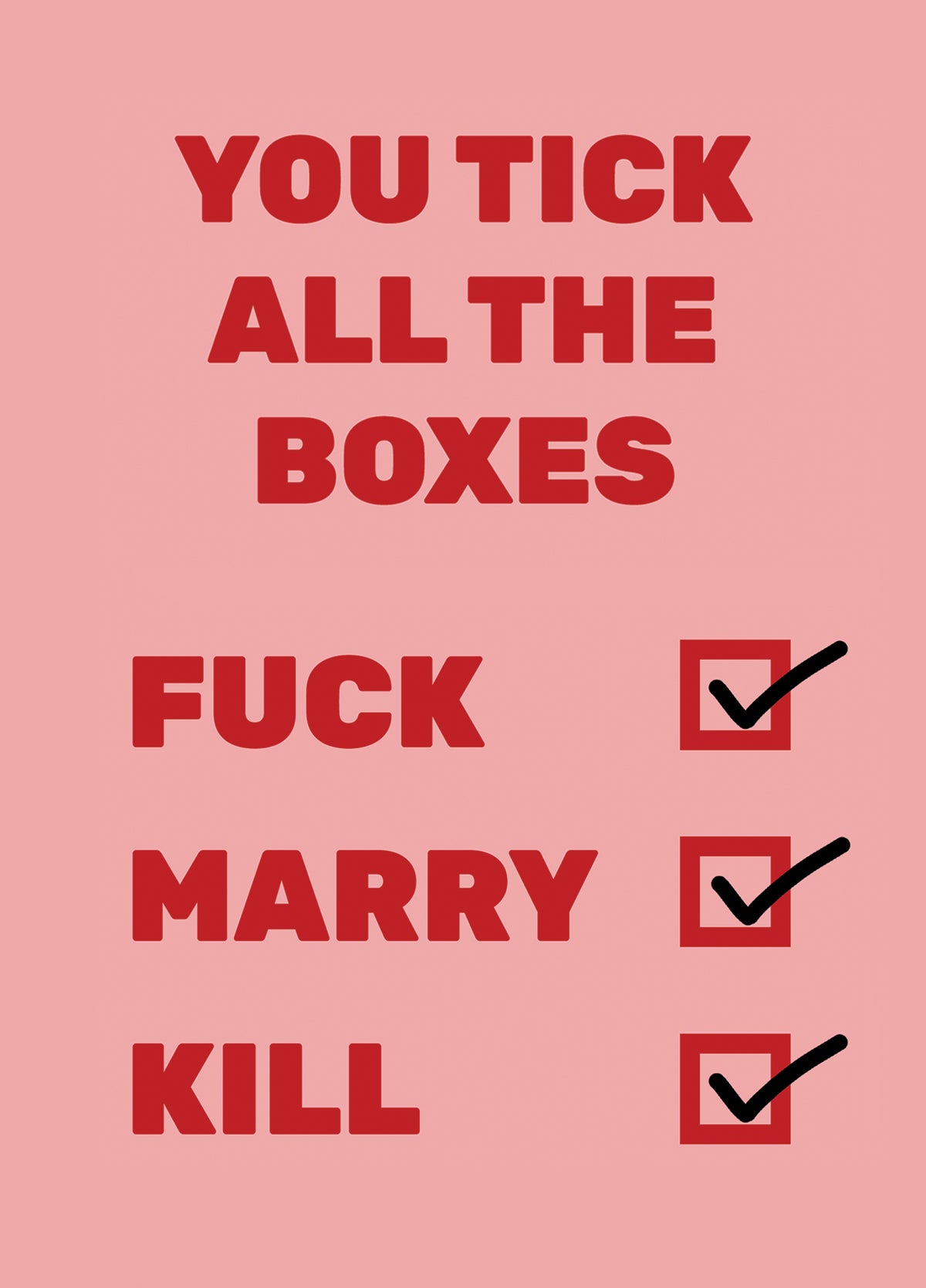 Tick Box Valentines