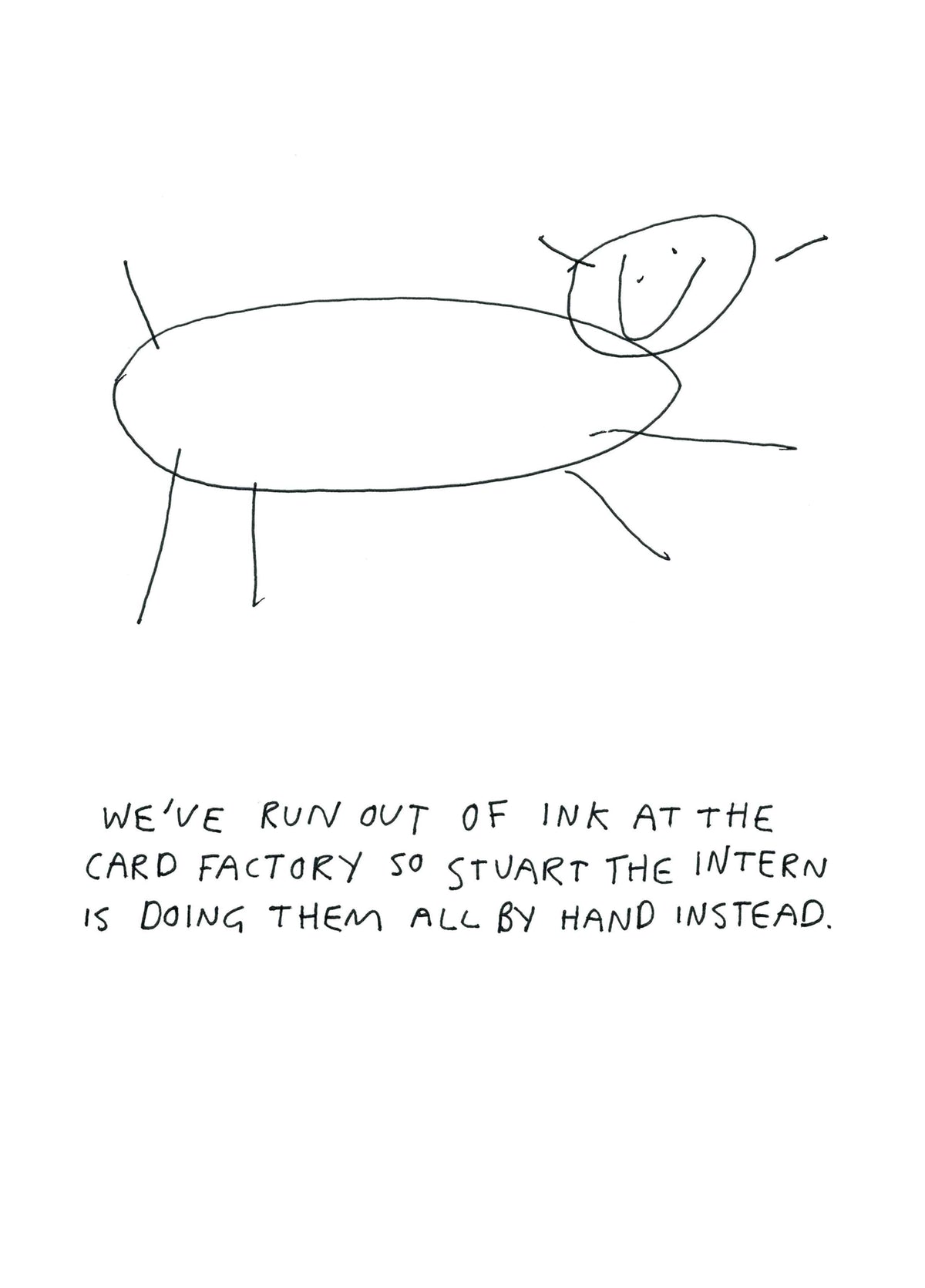 Stuart The Intern Hand Drawing Card