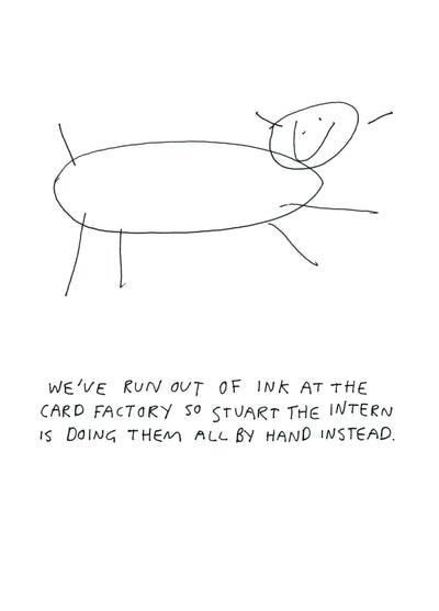 Stuart The Intern Hand Drawing Card