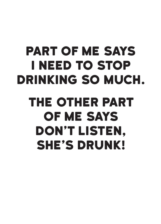 She's Drunk Card