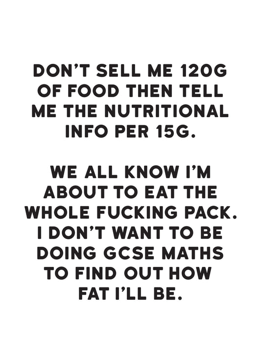 Eat The Whole Pack Card