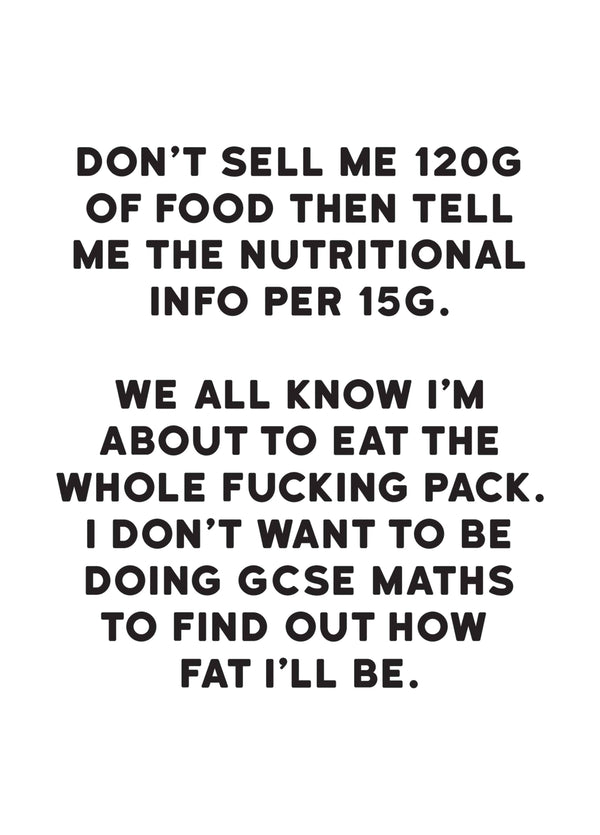 Eat The Whole Pack Card