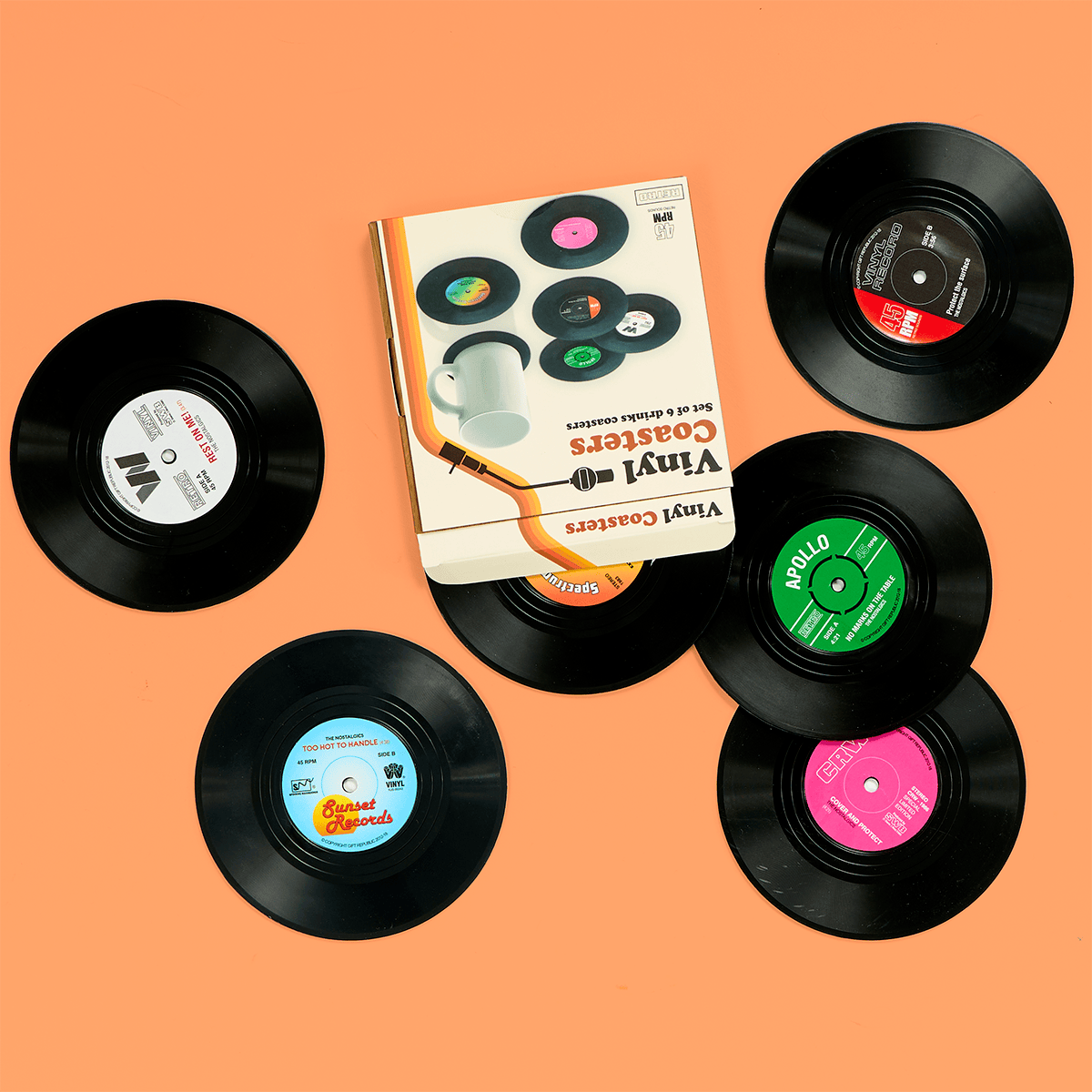 Retro Vinyl Coasters