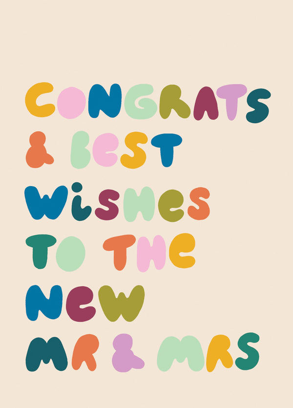 Congrats To The New Mr & Mrs' Wedding Card