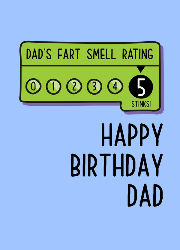 Dad's Fart Smell Rating Birthday Card