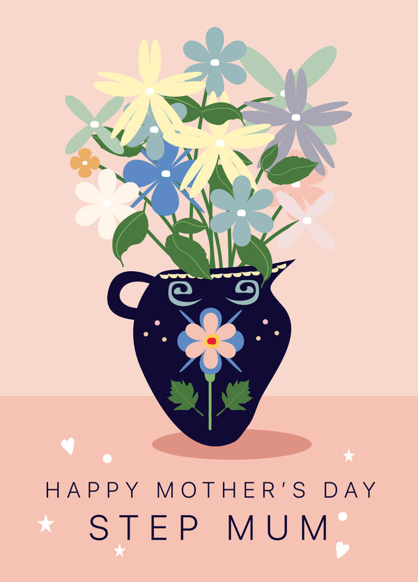 Flowers For Step Mum Mother's Day Card