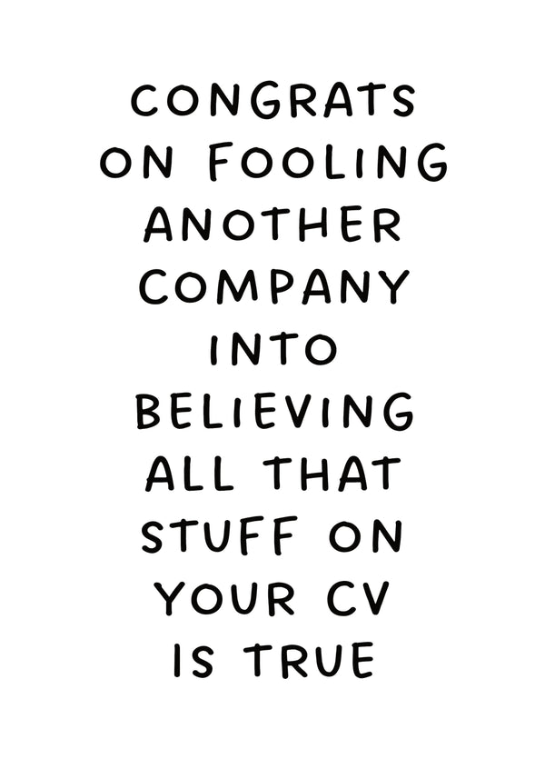 Congrats On Fooling Another Company Card