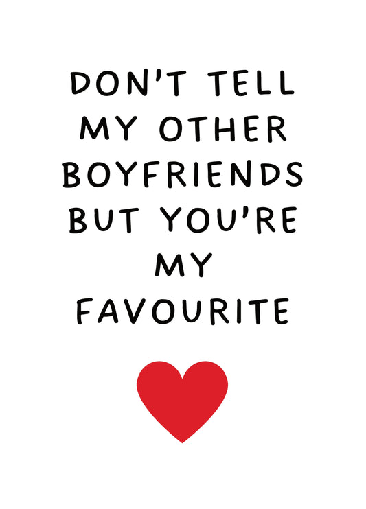 Don't Tell My Other Boyfriends But You're My Favourite