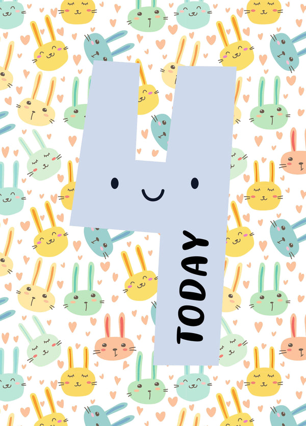 Four Today Age Birthday Card