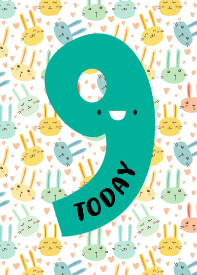 Nine Today Age Birthday Card