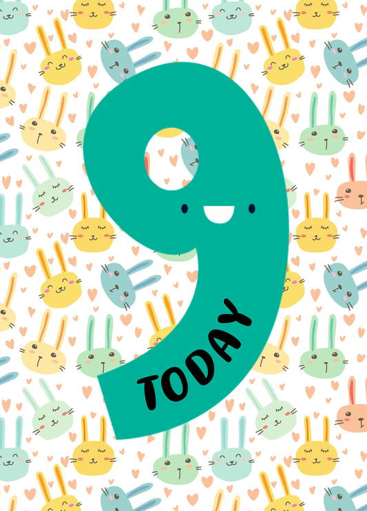 Nine Today Age Birthday Card