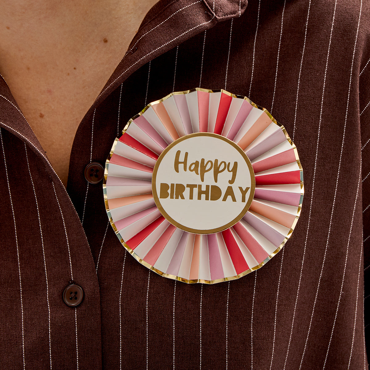 Happy Birthday Pink Paper Badge