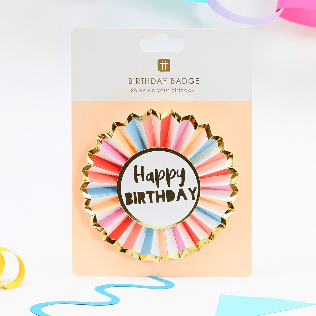 Happy Birthday Pink Paper Badge