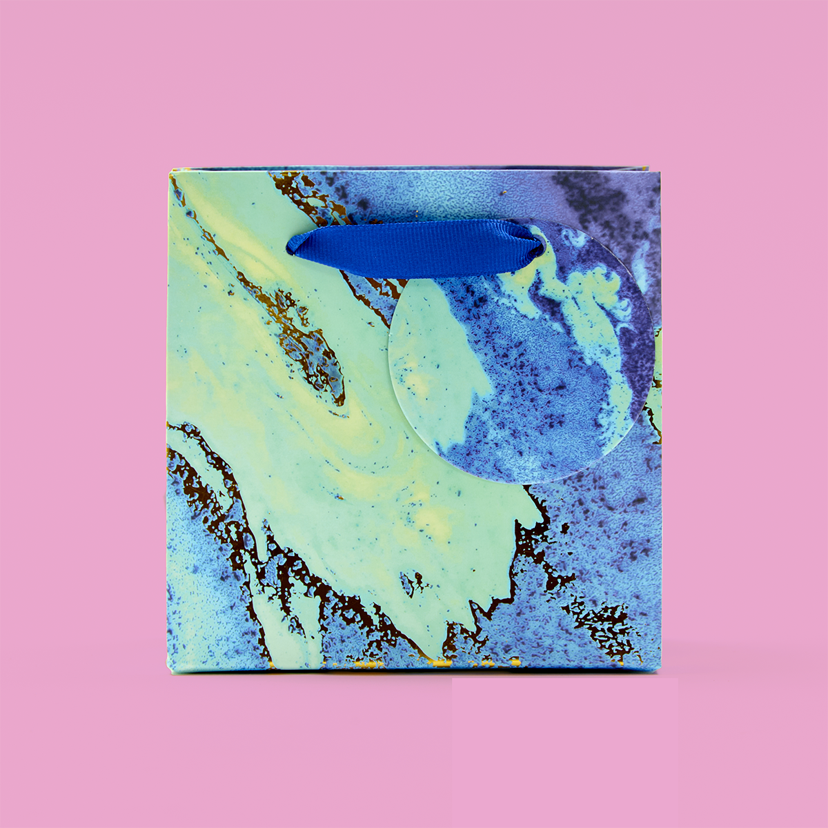 Blue Marble Foil Small Gift Bag