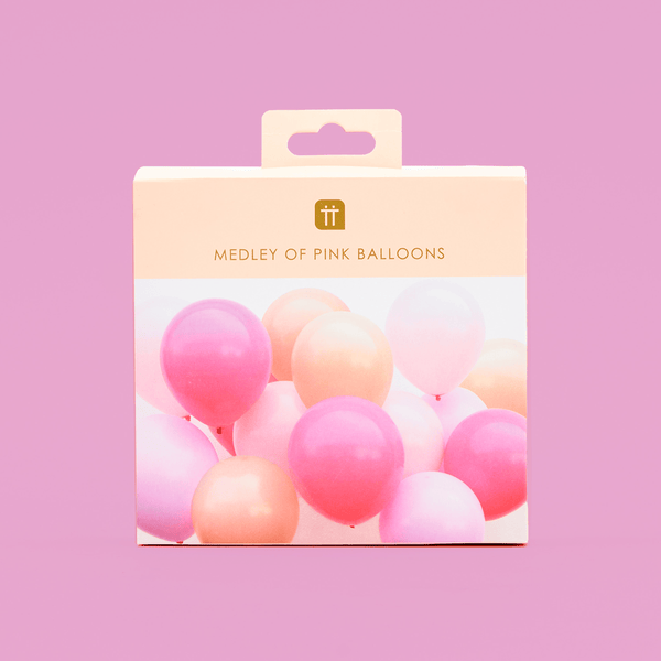 Pink Balloons with Ribbon Pack
