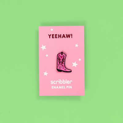 Yeehaw Boot Pin Badge