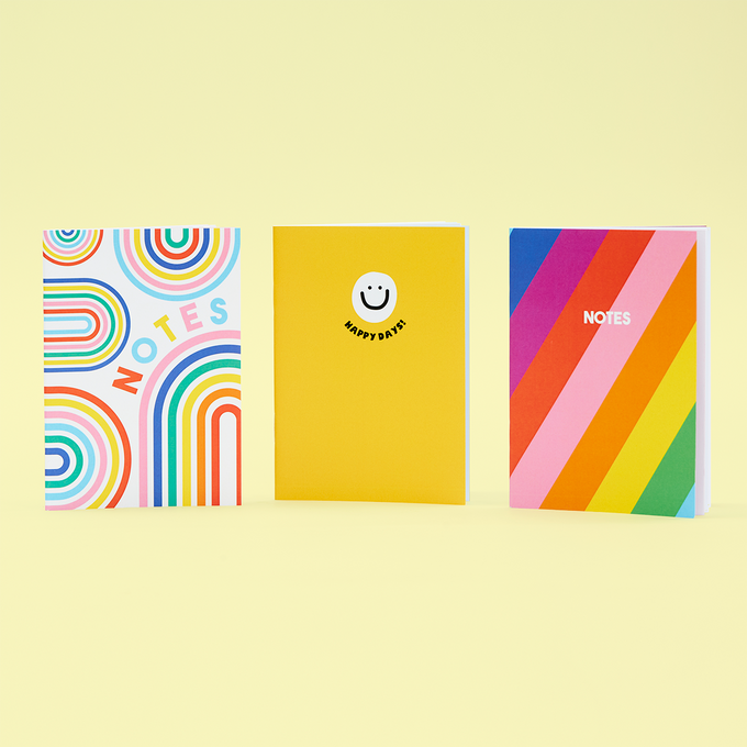 A6 3 Pack Rainbow Notebook – Scribbler Cards & Gifts