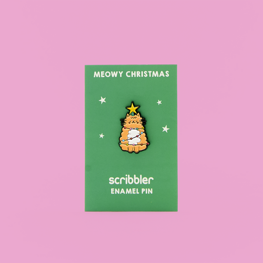 Meowy Christmas Pin Badge