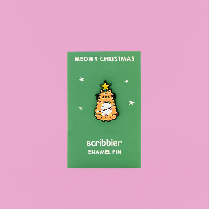Meowy Christmas Pin Badge